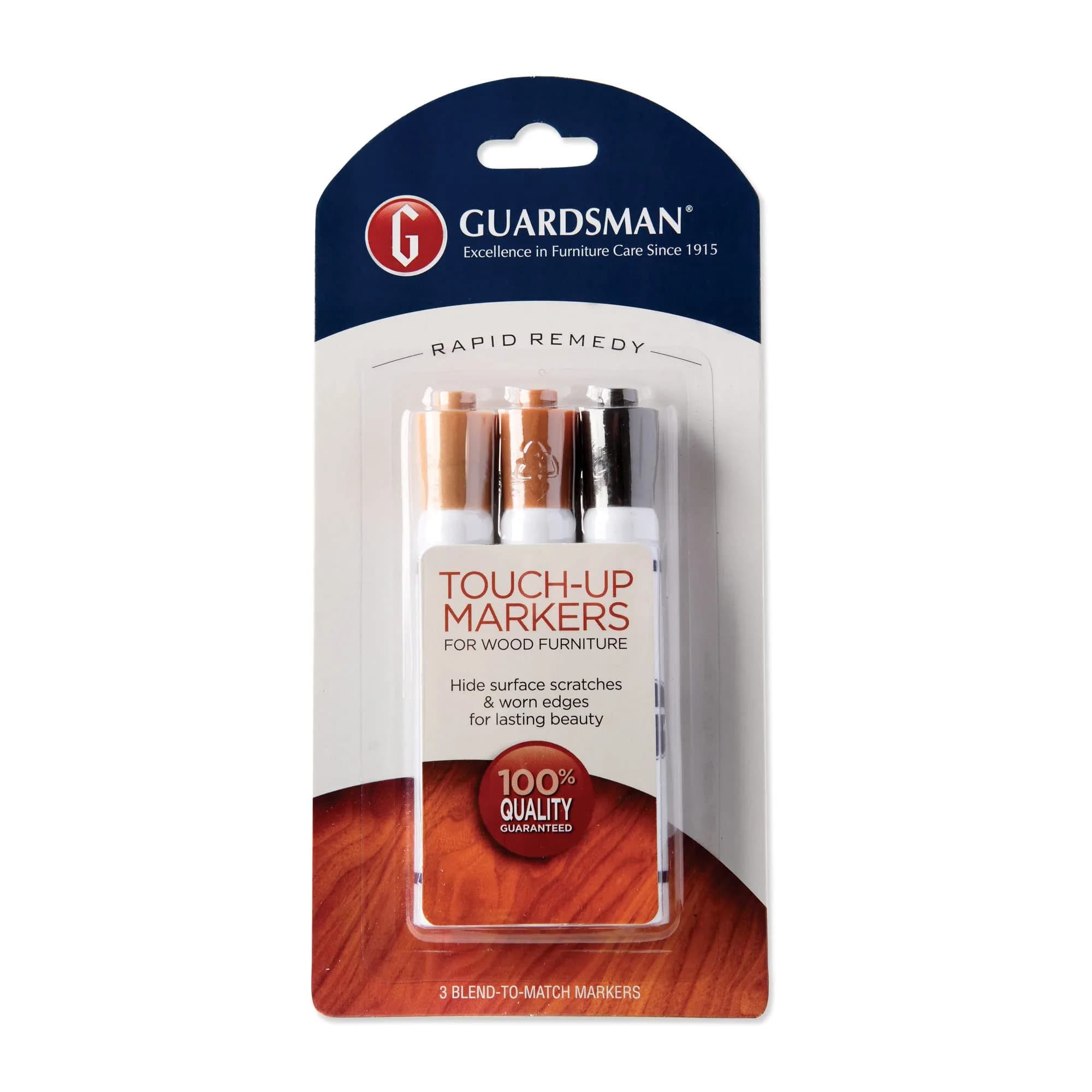 Guardsman Furniture Repair Kit | 3 Brown Tones for Wood Scratch & Gouge Repair — 529834