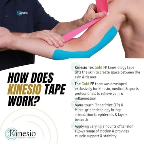 Kinesio Taping - Elastic Therapeutic Athletic Tape Tex Gold FP - Beige – 2 in. x 16.4 ft | Water-Resistant, Hypoallergenic, Latex-Free thumbnail 2