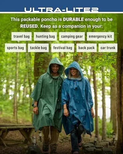 FROGG TOGGS Ultra-Lite2 Waterproof Breathable Poncho | Dark Green, One Size thumbnail 7