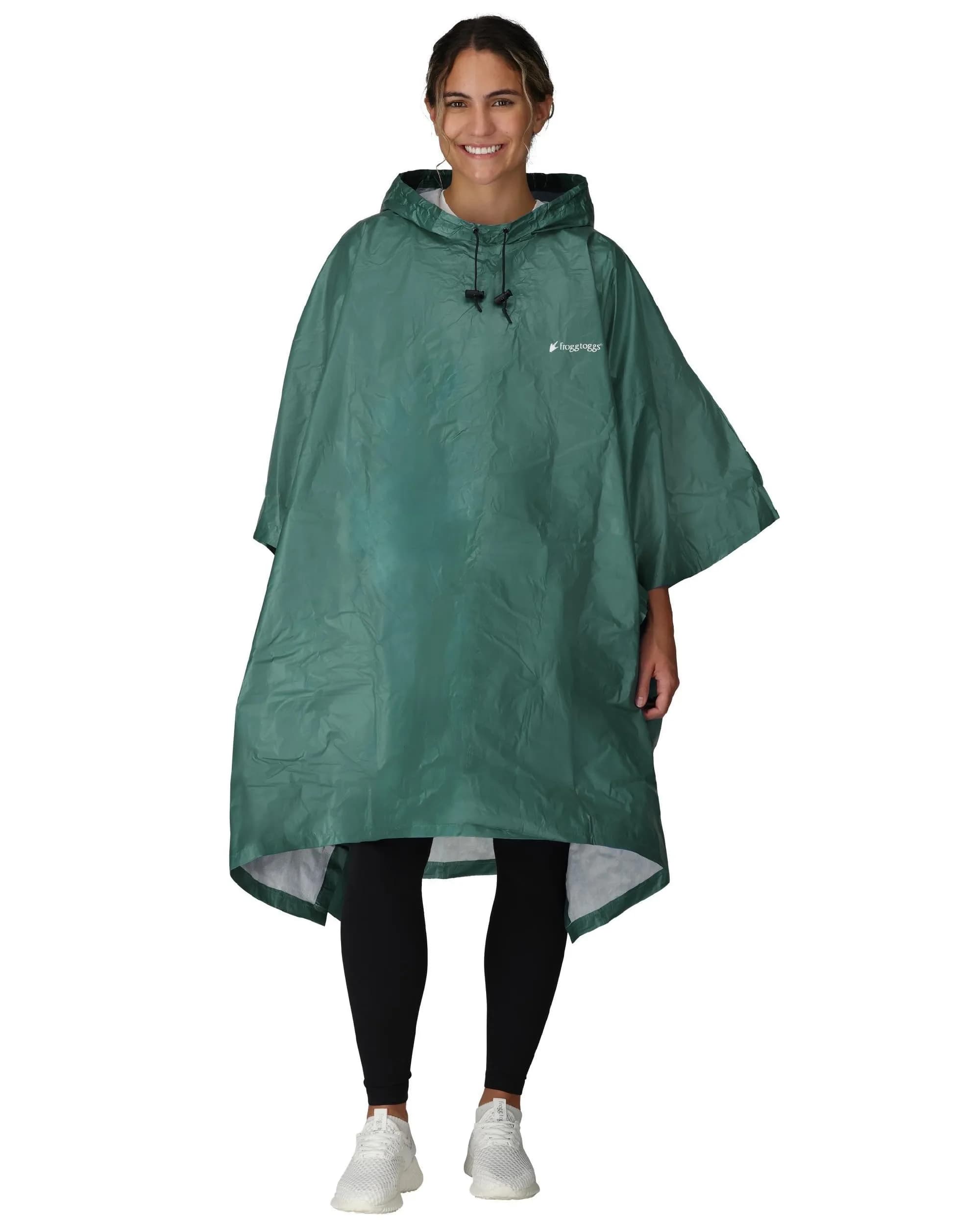 FROGG TOGGS Ultra-Lite2 Poncho Carbon Black | Waterproof Breathable Rain Gear for Indian Monsoons — Dark Green / Adult