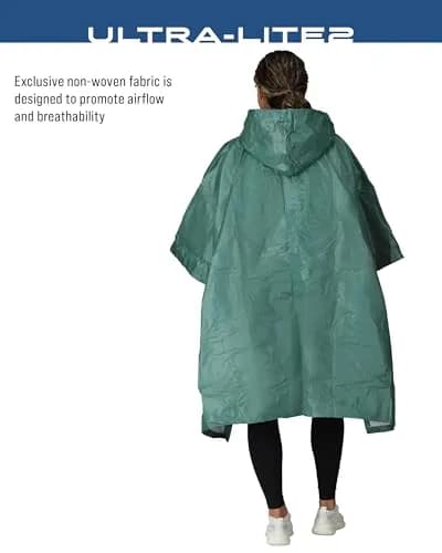 FROGG TOGGS Ultra-Lite2 Waterproof Breathable Poncho | Dark Green, One Size thumbnail 3
