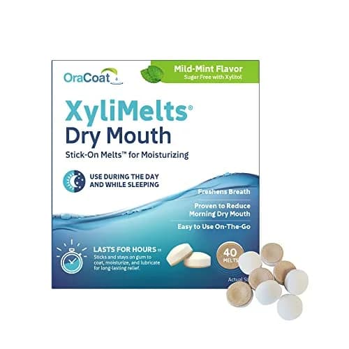 Oracoat XyliMelts Dry Mouth Relief Discs 40 Count | Long-Lasting Moisturizer with Xylitol, Mild Mint Flavor thumbnail 1