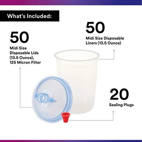 3M PPS Original Series Paint Spray Gun Cup Lids and Liners Kit, 16312 | Versatile, Less Waste, 13.5oz thumbnail 2