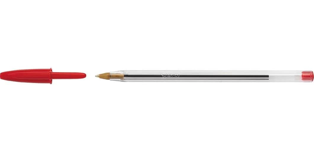 BIC Cristal Original Ballpoint Pens Medium Point 1.0 mm | Smooth, Smudge-Free Writing in Red (4 Pack)