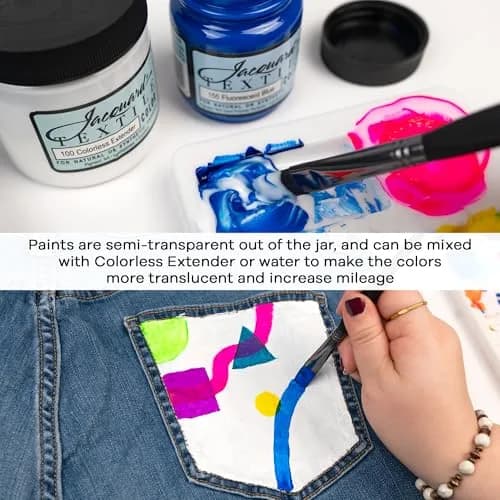 Jacquard Textile Color Paint Turquoise 237ml (8 Fl Oz) | ASTM D-4236 Certified thumbnail 6