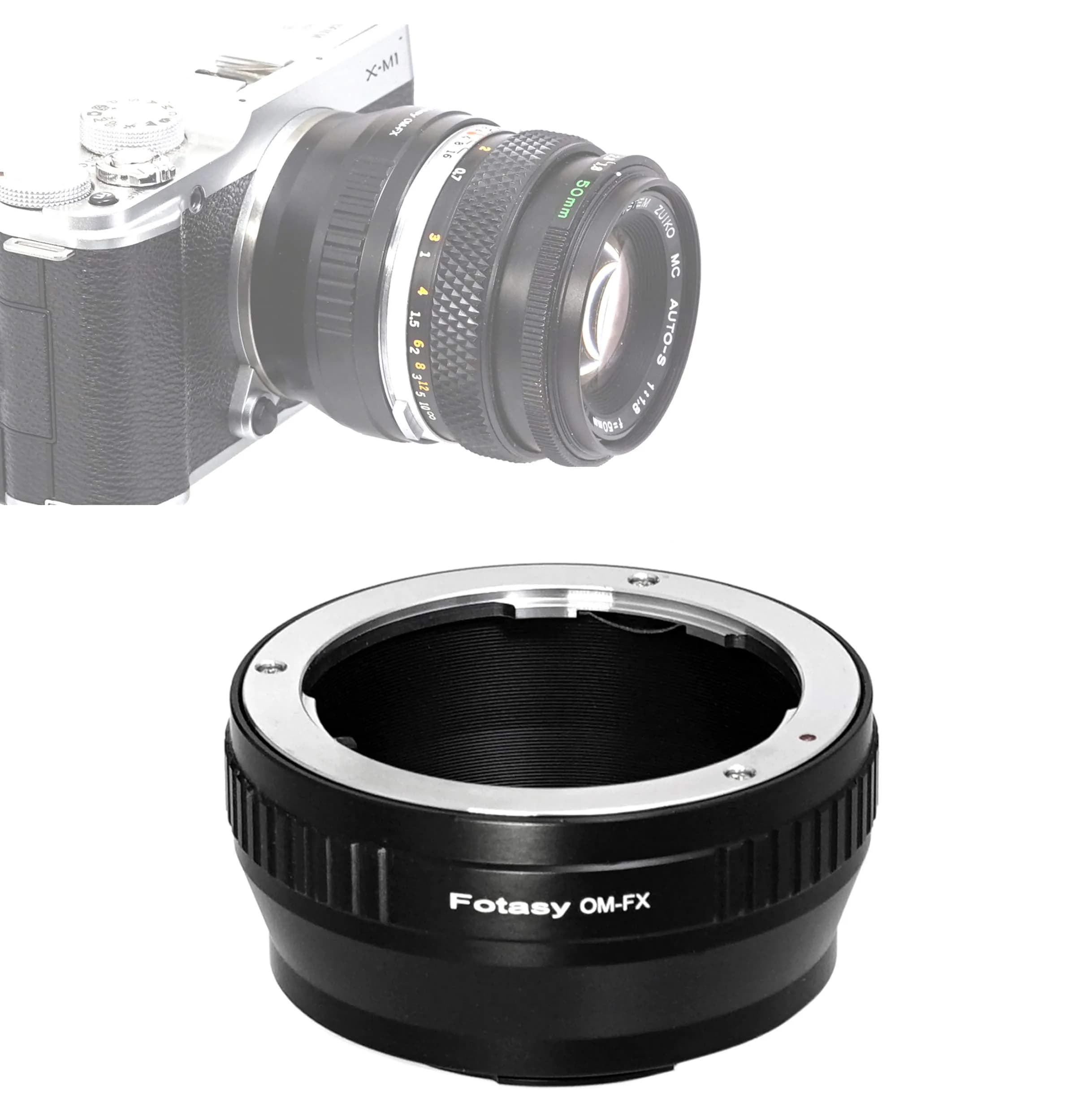Fotasy OM Lens to Fuji X Adapter, Olympus OM Mount to X Mount, fits Fujifilm X-Mount Mirrorless Cameras Infinity Focus - main product image