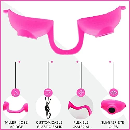 Super Sunnies Flexible UV Eye Tanning Bed Goggles w/Strap - Pink | UV Protection Glasses thumbnail 3