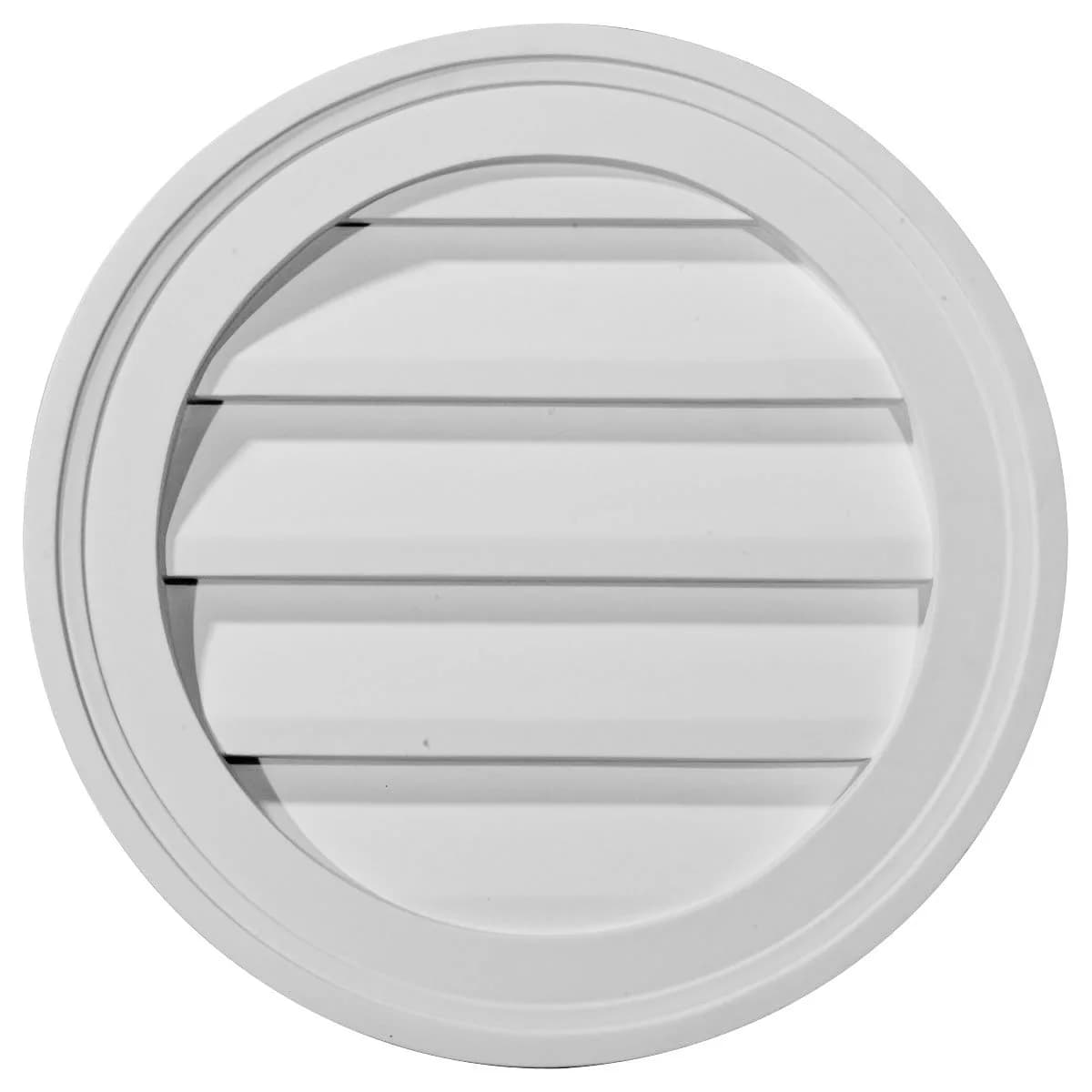 Ekena Millwork 12"W x 12"H x 1 3/8"P Round Gable Vent Louver | Decorative Urethane Building Moulding - main product image