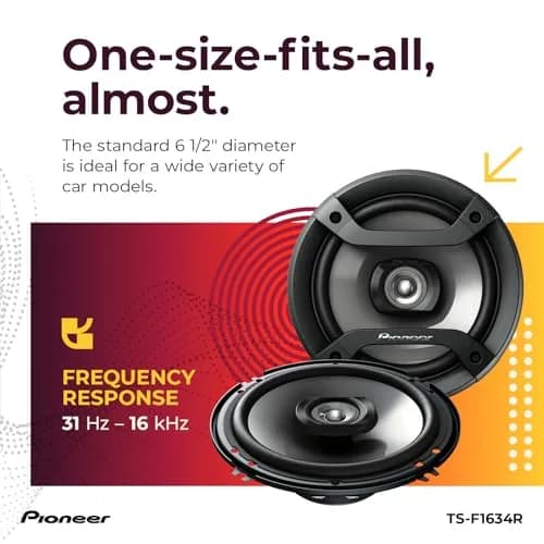Pioneer TS-F1634R 6.5" 2-Way Coaxial Car Speakers 200W Max | 16.5 cm (6.5") 2-Way Coaxial Speakers thumbnail 5
