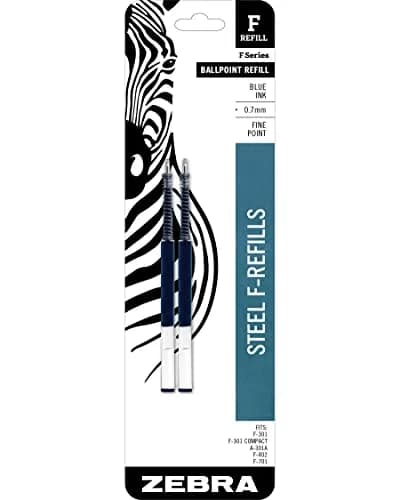 Zebra Pen Ballpoint Refill Blue 0.7mm Fine Point 2-Pack | Smooth Writing for F-Series Pens thumbnail 1