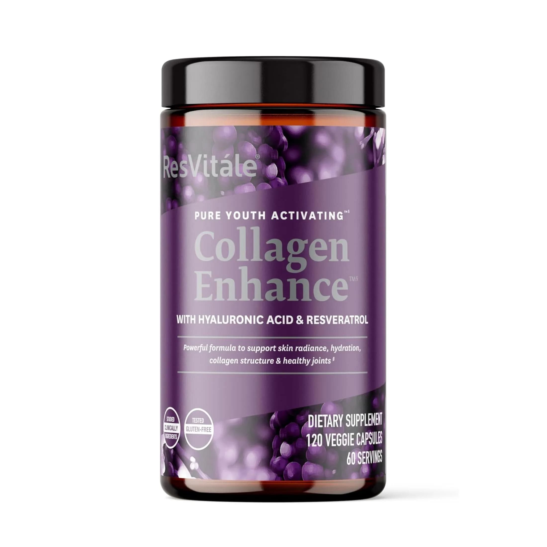 ResVitale Collagen Enhance, 120 Capsules | Supports Skin & Joints, Vegetarian Formula, Hyaluronic Acid & Resveratrol - main product image