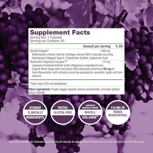 ResVitale Collagen Enhance, 120 Capsules | Supports Skin & Joints, Vegetarian Formula, Hyaluronic Acid & Resveratrol thumbnail 2
