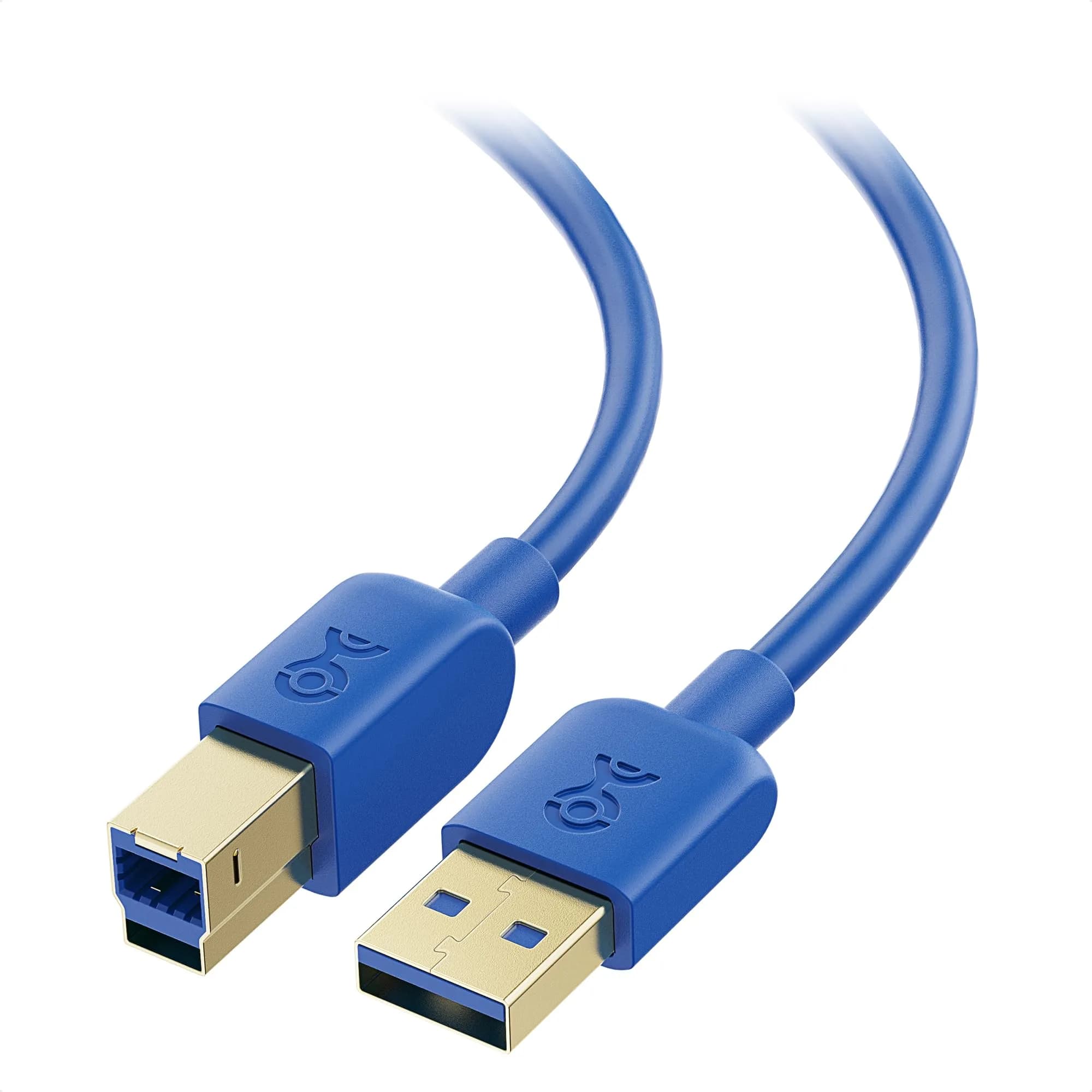 Cable Matters USB 3.0 A to B Cable 10ft | 5Gbps Data Transfer, Blue, Durable, Compatible with External Hard Drives & Monitors