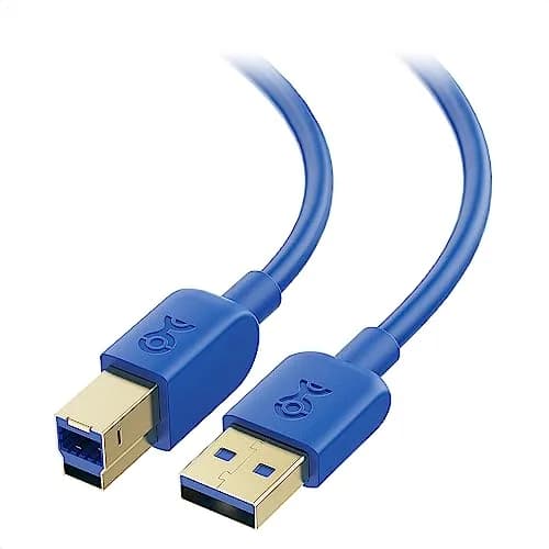 Cable Matters USB 3.0 A to B Cable 10ft | 5Gbps Data Transfer, Blue, Durable, Compatible with External Hard Drives & Monitors thumbnail 1