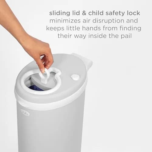 Ubbi Stainless Steel Diaper Pail Gray | Odor-Locking, No Special Bags, Childproof Lock thumbnail 6
