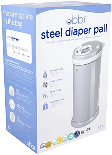 Ubbi Stainless Steel Diaper Pail Gray | Odor-Locking, No Special Bags, Childproof Lock thumbnail 9