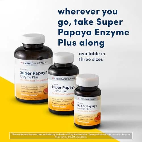 American Health Super Papaya Enzyme Plus Chewable Tablets 360 Count | Digestive Support & Breath Freshening thumbnail 5