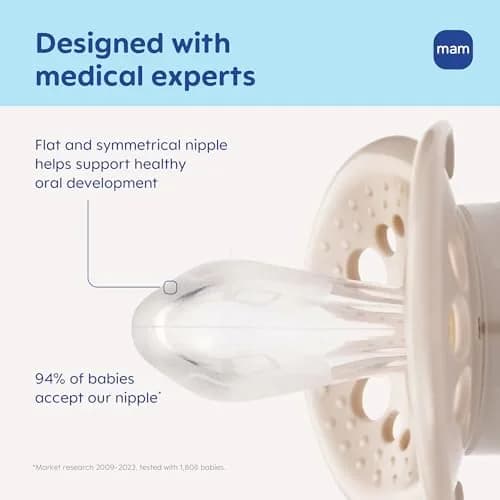 MAM Original Baby Pacifiers 6-16 Months, Glow in The Dark, 2 Pack | Developed with Pediatric Dentists, BPA-Free Silicone Nipple thumbnail 2