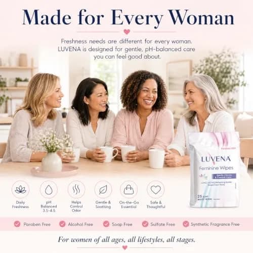 LUVENA Feminine Hygiene Wipes for Women, 75 Count (25 Count x 3 Pouches) | pH-Balanced, Dermatologist Tested thumbnail 8