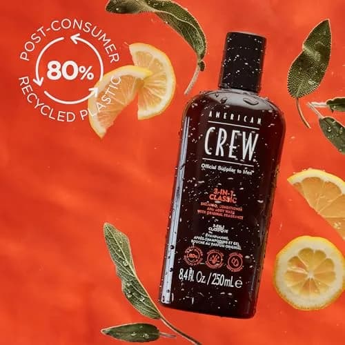 American Crew 3-in-1 Shampoo, Conditioner & Body Wash 250ml (8.4 fl oz) | Classic Scent for Men thumbnail 4