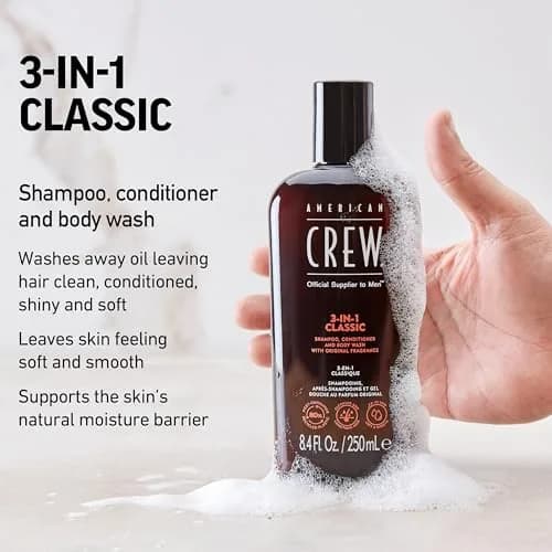 American Crew 3-in-1 Shampoo, Conditioner & Body Wash 250ml (8.4 fl oz) | Classic Scent for Men thumbnail 3