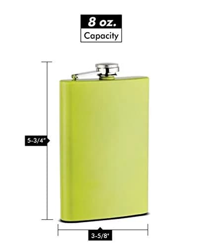 Top Shelf Flasks 8 oz Hip Flask Yellow | Leak Proof Stainless Steel for Men & Groomsmen thumbnail 2