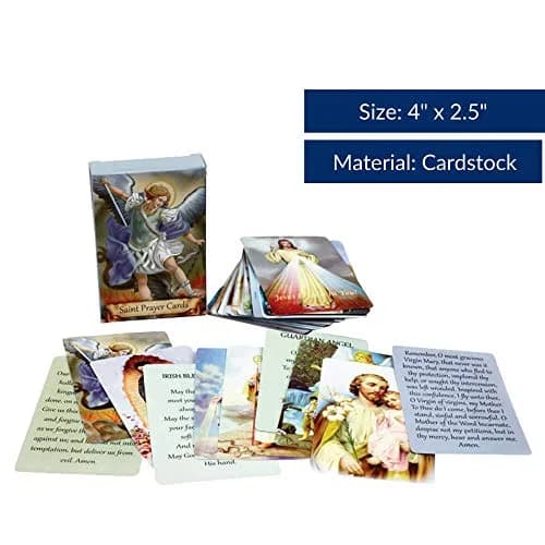 Autom Holy Cards Assorted Set of 54 | Catholic Saints & Prayers, 4"x2.5" thumbnail 5