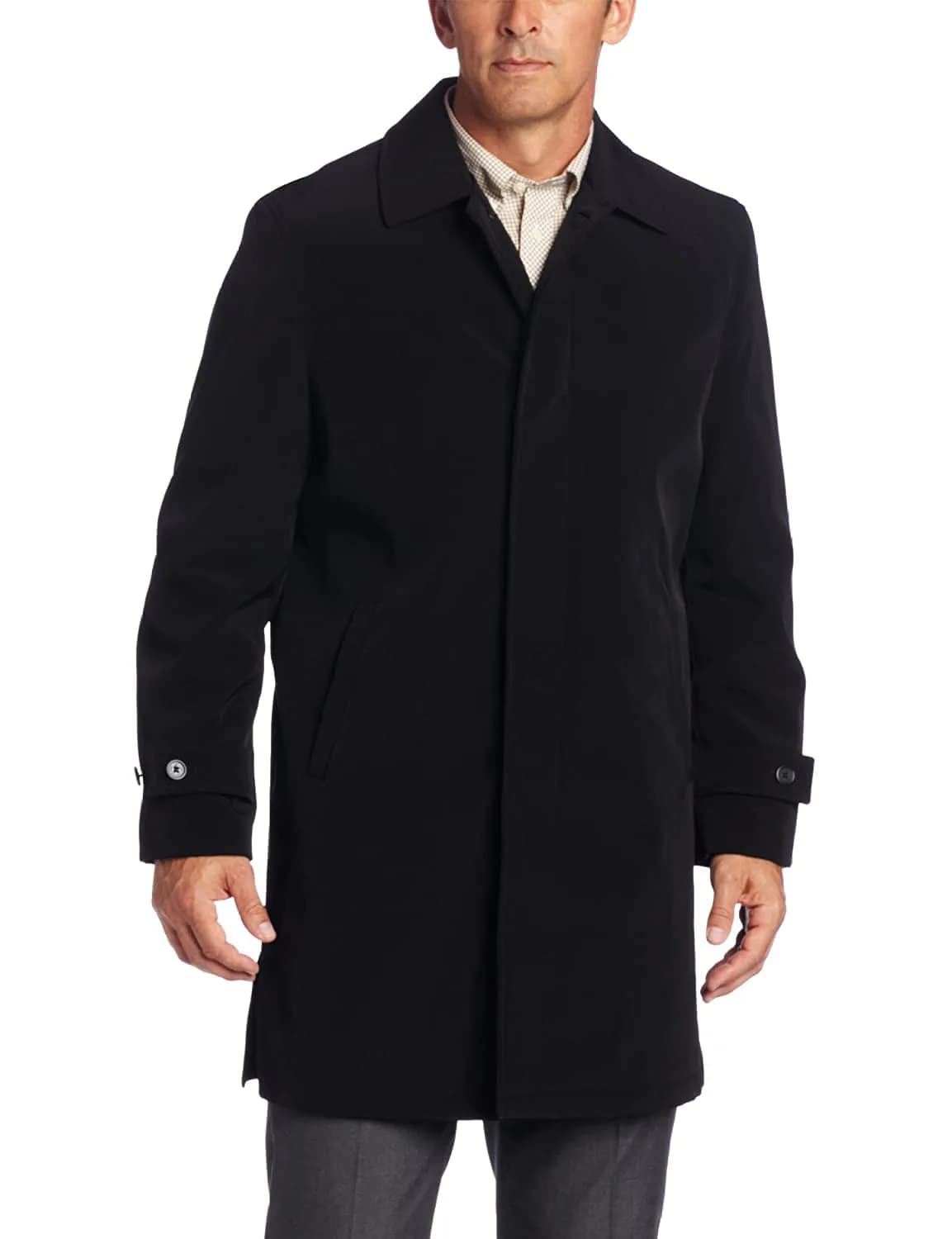 HART SCHAFFNER MARX Hartsdale All Weather Raincoat, Black, 40 Regular | Water-Repellent, Multi-Season Style
