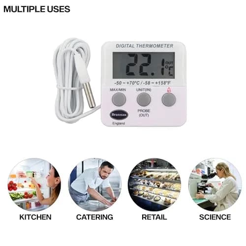 Brannan Refrigerator Thermometer Digital - Fridge & Freezer Alarm | Max Min, Alarm & Accurate thumbnail 6