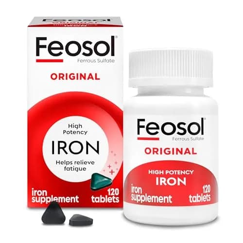 Feosol Original Iron Supplement Tablets 65mg (120 Count) | High Potency Mineral Supplement for Energy & Immune Support thumbnail 1