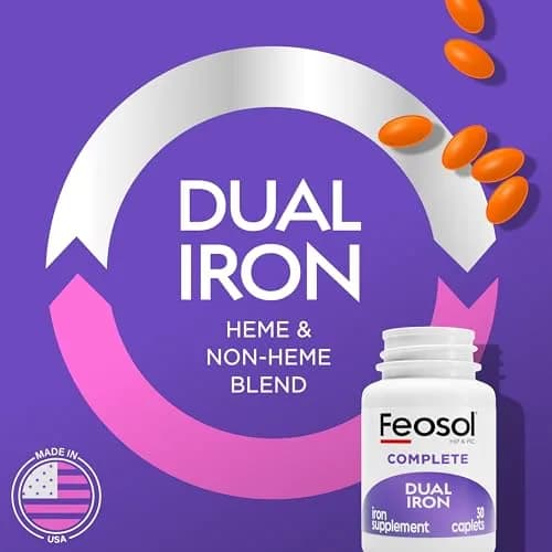 Feosol Complete Iron Supplement Caplets 30 Count | High Absorption, Gentle on Stomach thumbnail 2