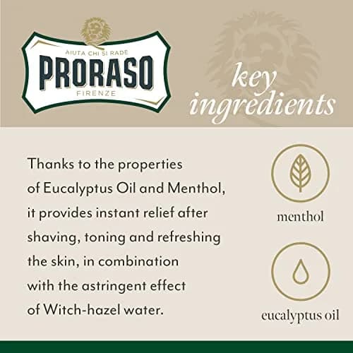 Proraso After Shave Lotion Eucalyptus & Menthol Refreshing Splash 100ml (3.4 Fl Oz) | Calms Skin Post-Shave thumbnail 4