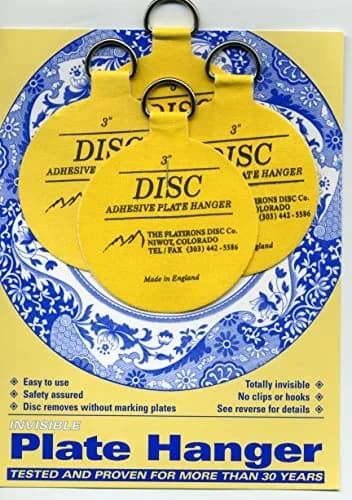 Disc Invisible English Adhesive Medium Plate Hanger Set (4-Pack, 3 Inch Discs) thumbnail 1