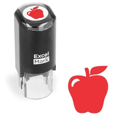 ExcelMark Self-Inking Round Teacher Stamp 5/8" Diameter | Reusable, Red Ink, 1000 Impressions thumbnail 1