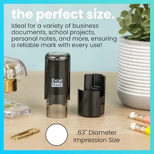 ExcelMark Self-Inking Round Teacher Stamp 5/8" Diameter | Reusable, Red Ink, 1000 Impressions thumbnail 4
