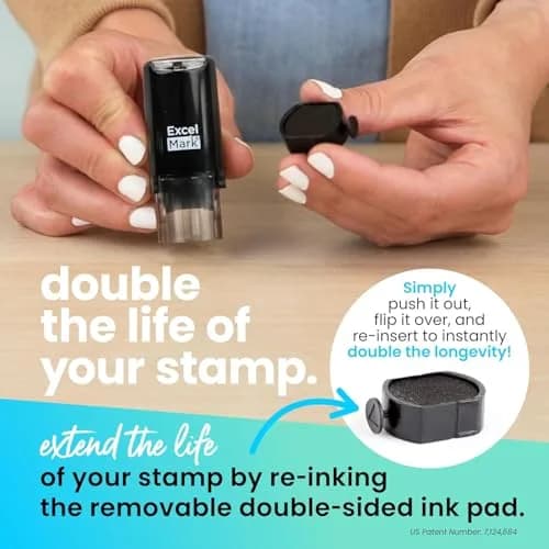 ExcelMark Self-Inking Round Teacher Stamp 5/8" Diameter | Reusable, Red Ink, 1000 Impressions thumbnail 5