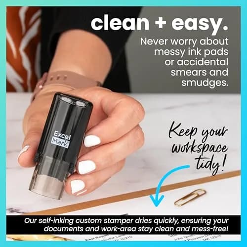 ExcelMark Self-Inking Round Teacher Stamp 5/8" Diameter | Reusable, Red Ink, 1000 Impressions thumbnail 3