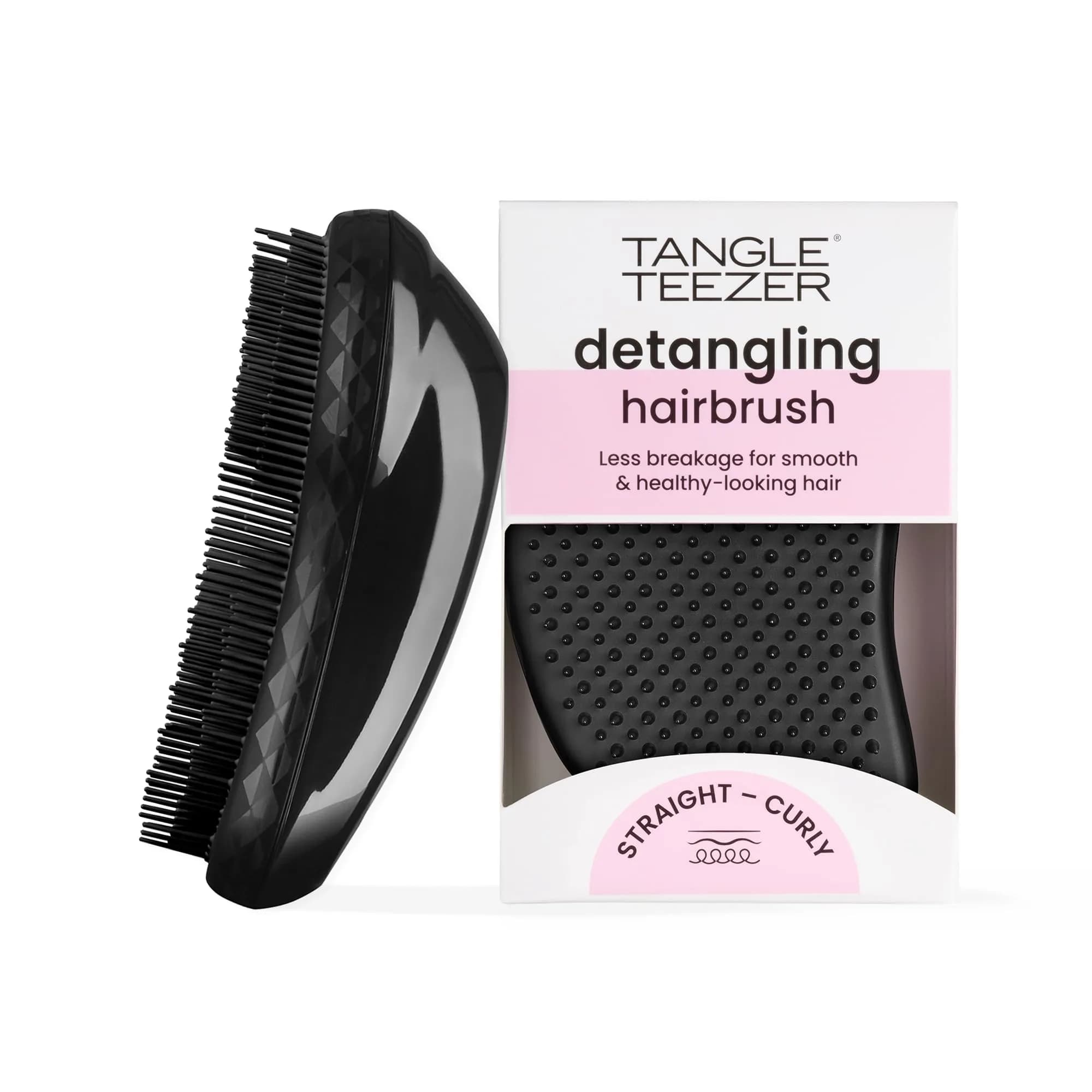 Tangle Teezer Original Detangler Brush for All Hair Types, Panther Black | Detangles Wet or Dry Hair — Black