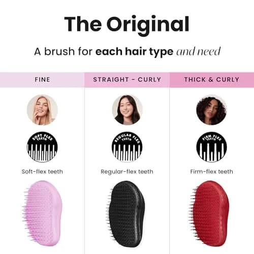 Tangle Teezer Original Detangler Brush for All Hair Types, Panther Black | Detangles Wet or Dry Hair thumbnail 8