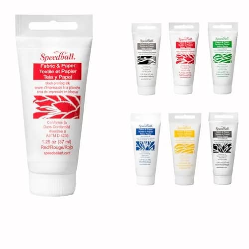 Speedball Premium Block Printing Ink Set - 6 Colors, 1.25 oz Each | Water-Soluble Oil-Based Ink for Fabric & Paper thumbnail 3