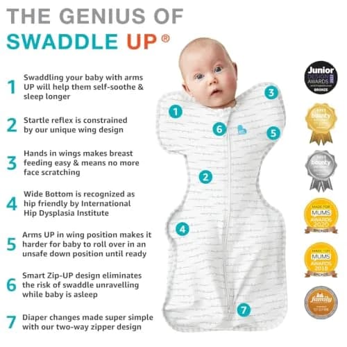 Love to Dream Swaddle Up Organic Baby Sleep Sack | 1.0 TOG, 68cm (27 in), Cream thumbnail 6
