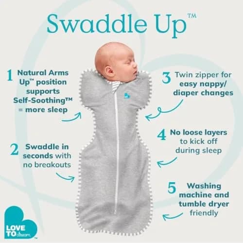 Love to Dream Swaddle Up Organic Baby Sleep Sack | 1.0 TOG, 68cm (27 in), Cream thumbnail 8