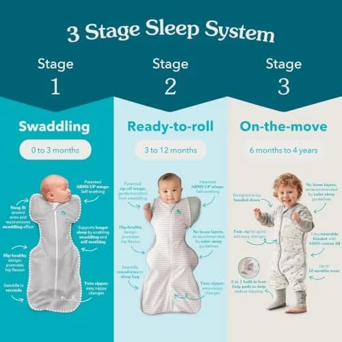 Love to Dream Swaddle Up Organic Baby Sleep Sack | 1.0 TOG, 68cm (27 in), Cream thumbnail 9