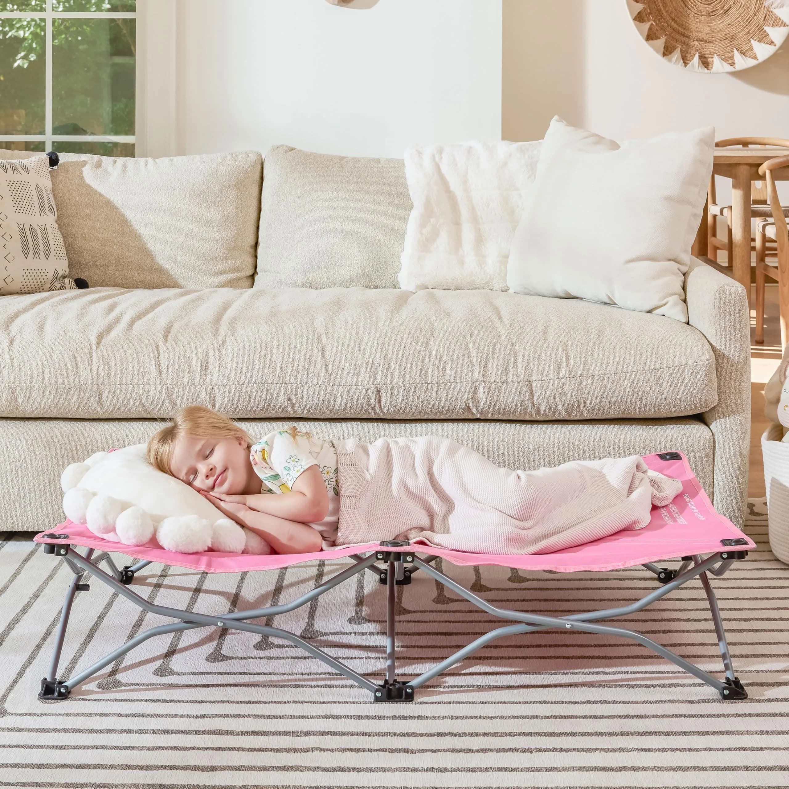 Regalo My Cot Portable Toddler Bed Pink 120cm (48in) x 61cm (26in) | Foldable Kids Travel Bed for Ages 2-5