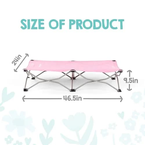 Regalo My Cot Portable Toddler Bed Pink 120cm (48in) x 61cm (26in) | Foldable Kids Travel Bed for Ages 2-5 thumbnail 2