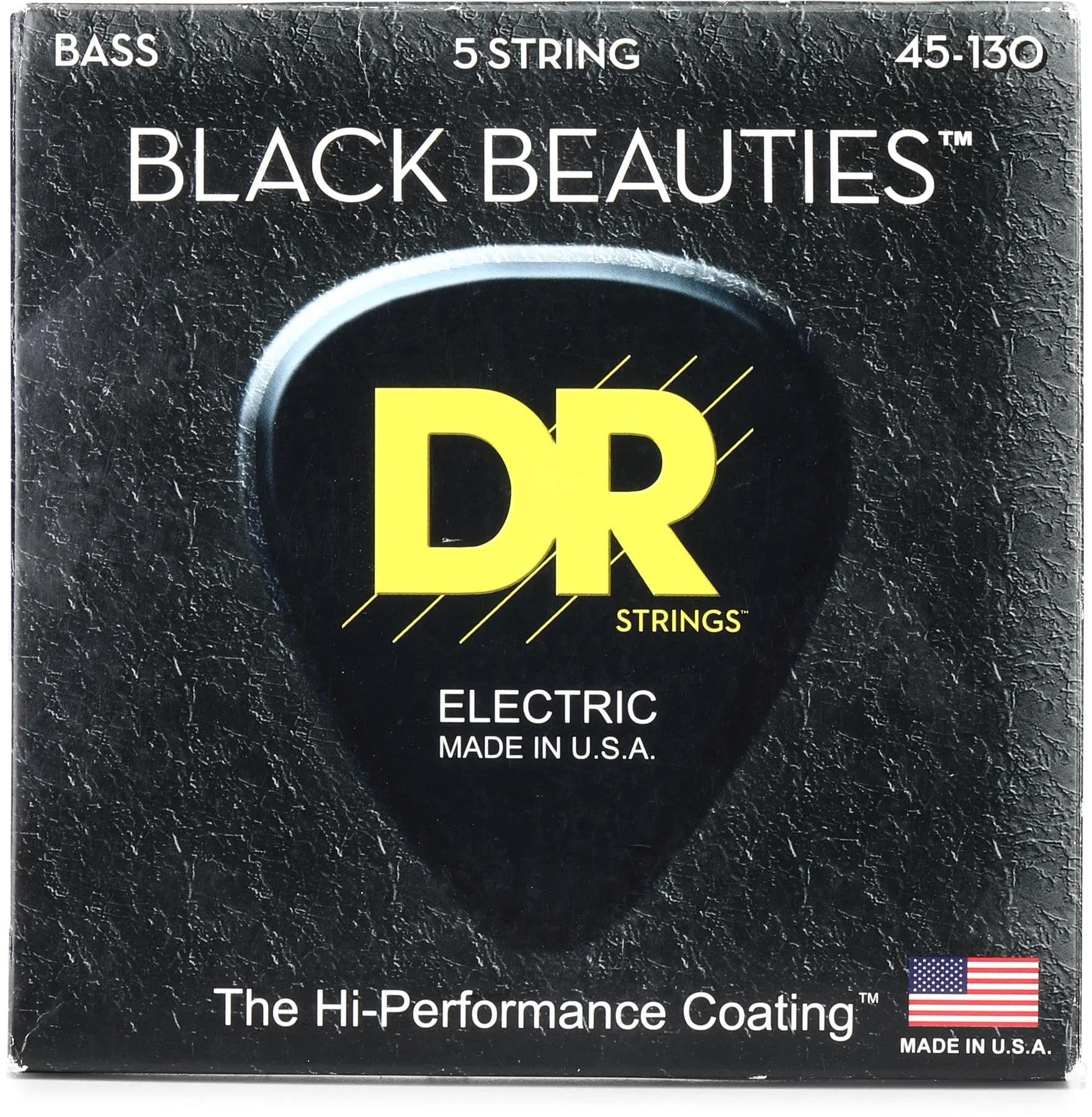 DR Strings Black Beauties Bass Strings Medium-Heavy 45-130 (159g) | K3 Coated Stainless Steel — 45-130