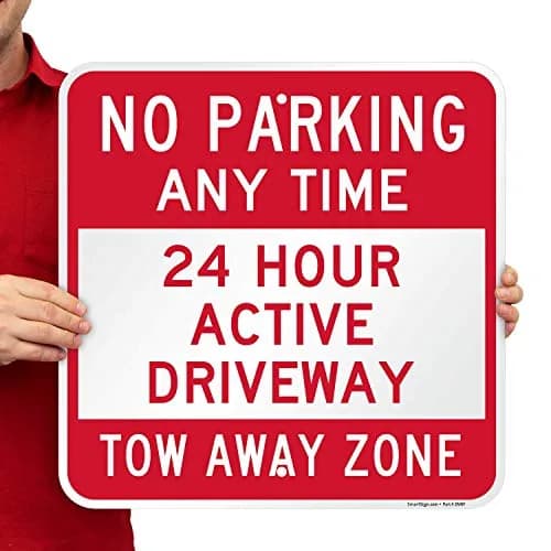 SmartSign No Parking Any Time - 24 Hour Driveway Sign | 18" x 18" Aluminum thumbnail 1