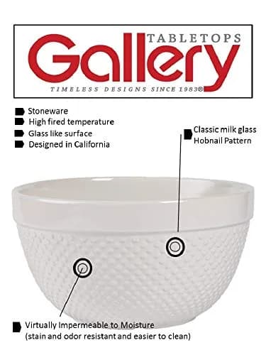 TTU Mixing Bowls Set 4-Piece Classic White Stoneware Nesting for Baking & Cooking thumbnail 2