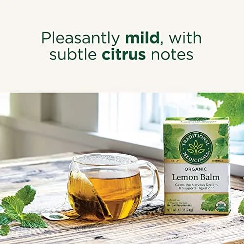 Traditional Medicinals Organic Lemon Balm Tea 16 Count (0.85 oz) | Supports Stress Relief & Digestive Health thumbnail 3