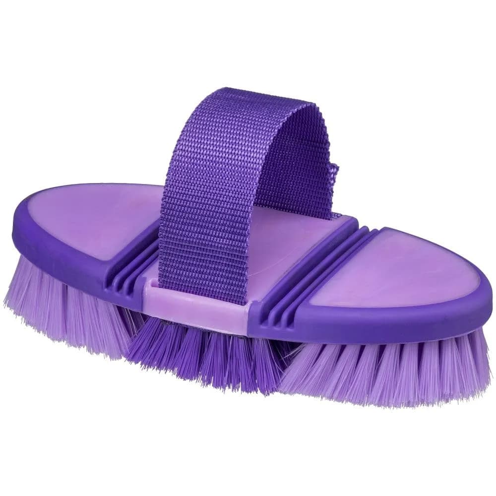 Tough 1 Great Grips Flex Finishing Brush - Purple/Light Purple | Flexible, Adjustable Horse Grooming Brush - main product image